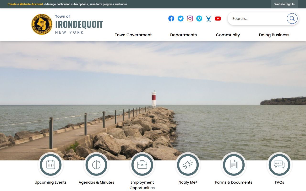 Irondequoit 24 hour booking town homepage