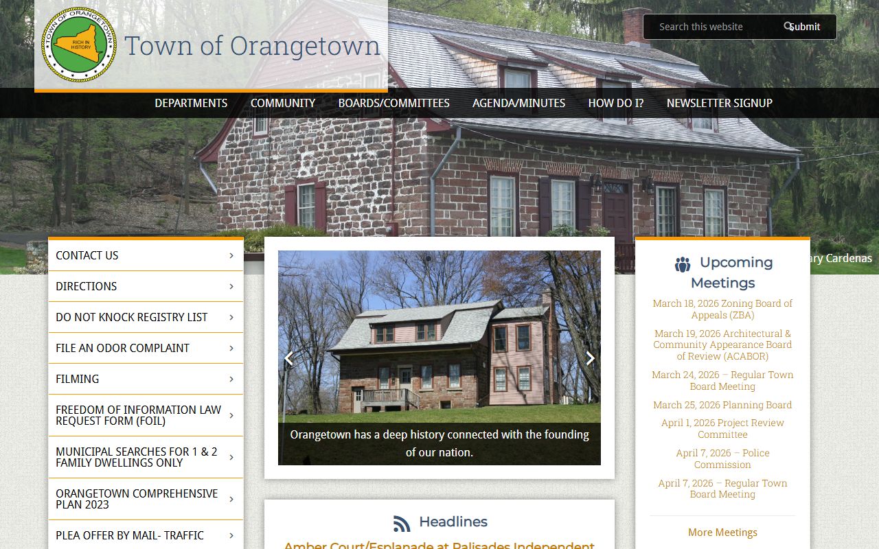 Orangetown 24 hour booking town homepage