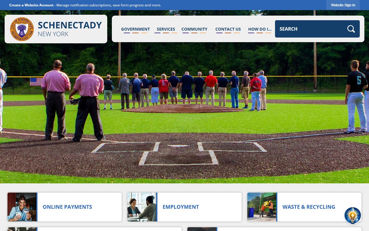 Schenectady city homepage for 24 hour booking information