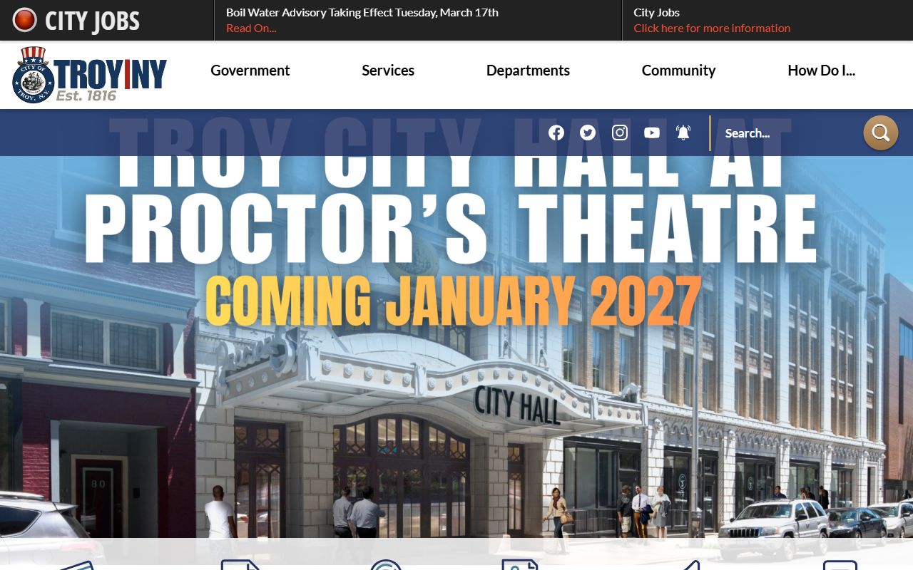 Troy city homepage for 24 hour booking records