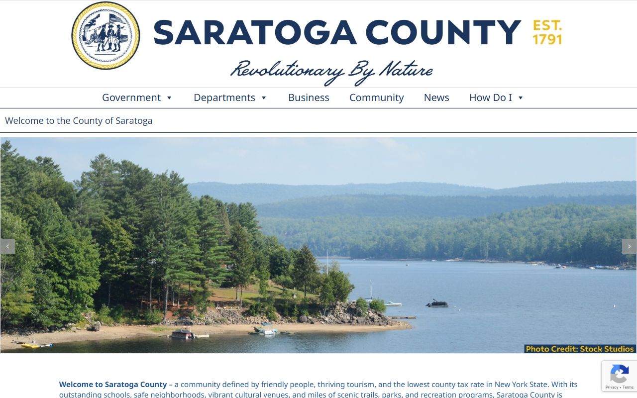 Saratoga County 24 hour booking county website homepage