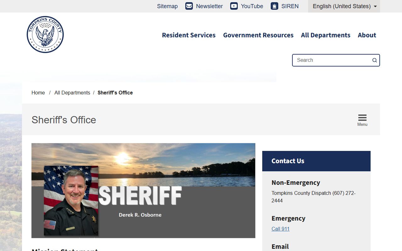 Tompkins County 24 hour booking sheriff office website